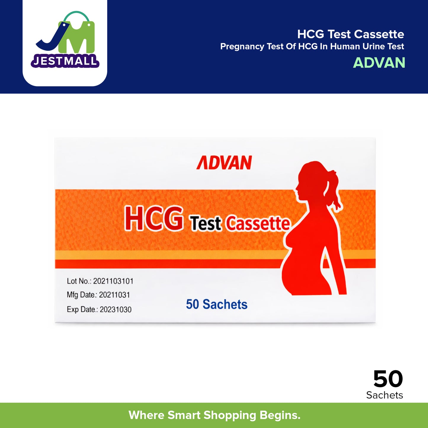 ADVAN HCG Test "Pregnancy Test" Pregnancy Test Of HCG In Human Urine Test 50's