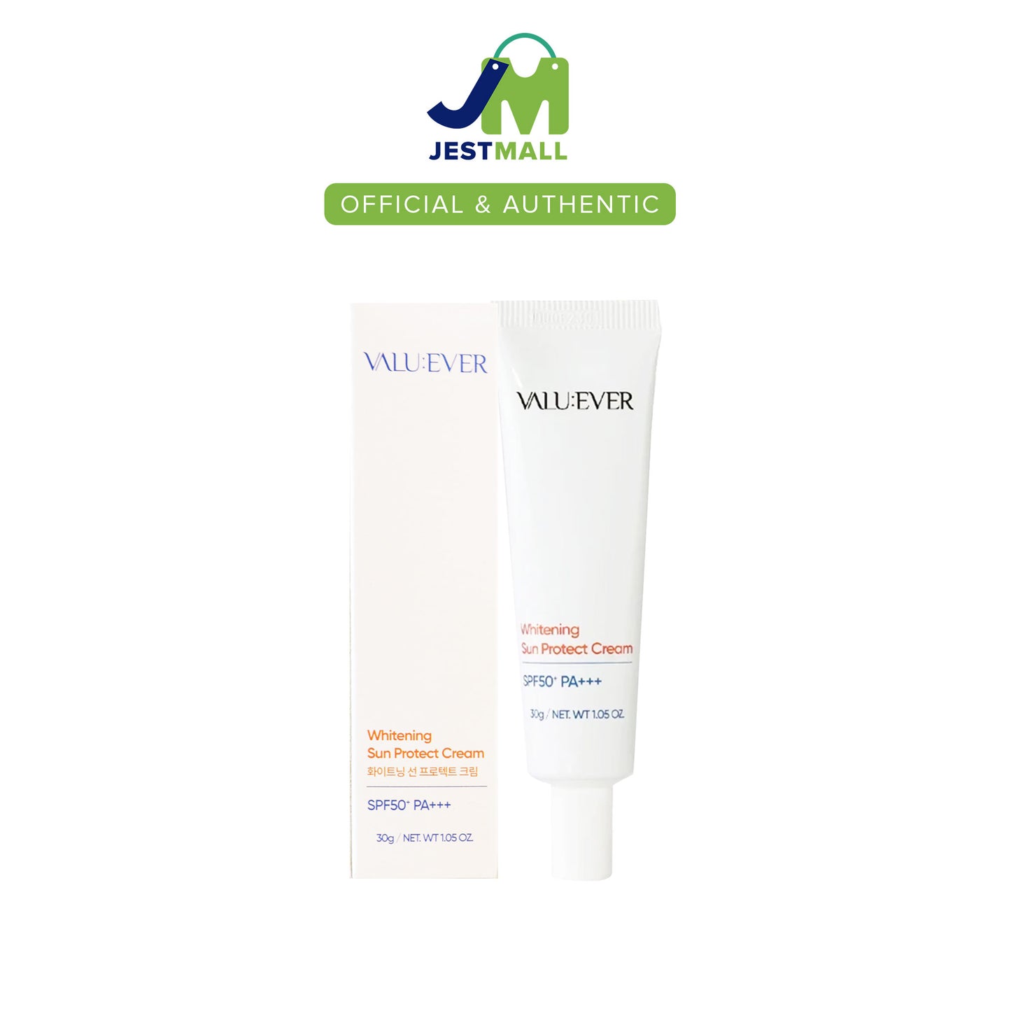VALU:EVER Sun Protect Cream SPF50+ PA+++ 30g – Lightweight Korean Sunscreen