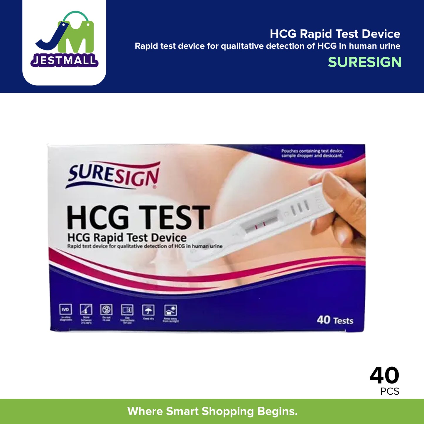 SURESIGN HCG Test "Pregnancy Test" Pregnancy Test Of HCG In Human Urine Test 40's
