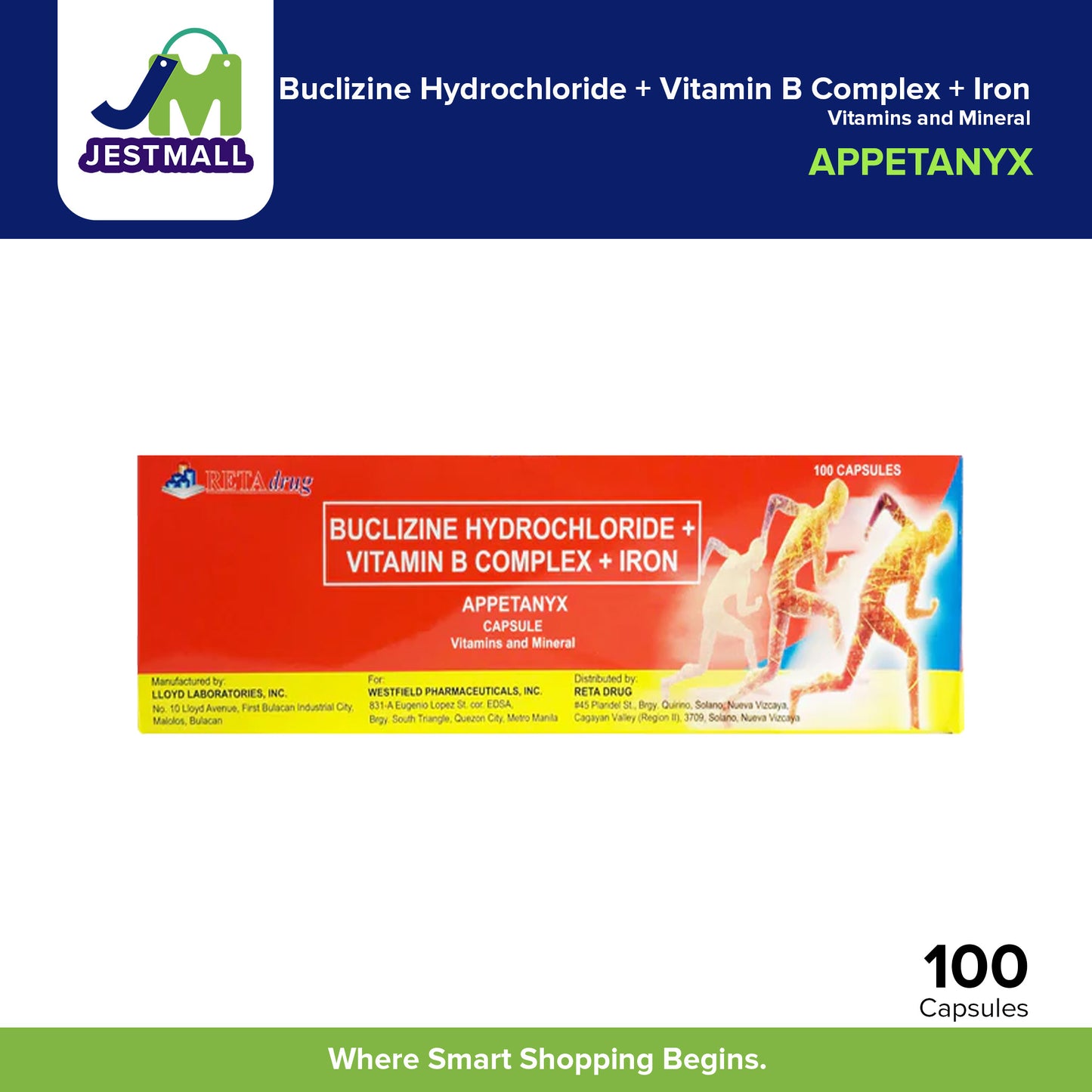 APPETANYX Buclizine Hydrochloride + Vitamin B Complex + Iron Capsule 100's