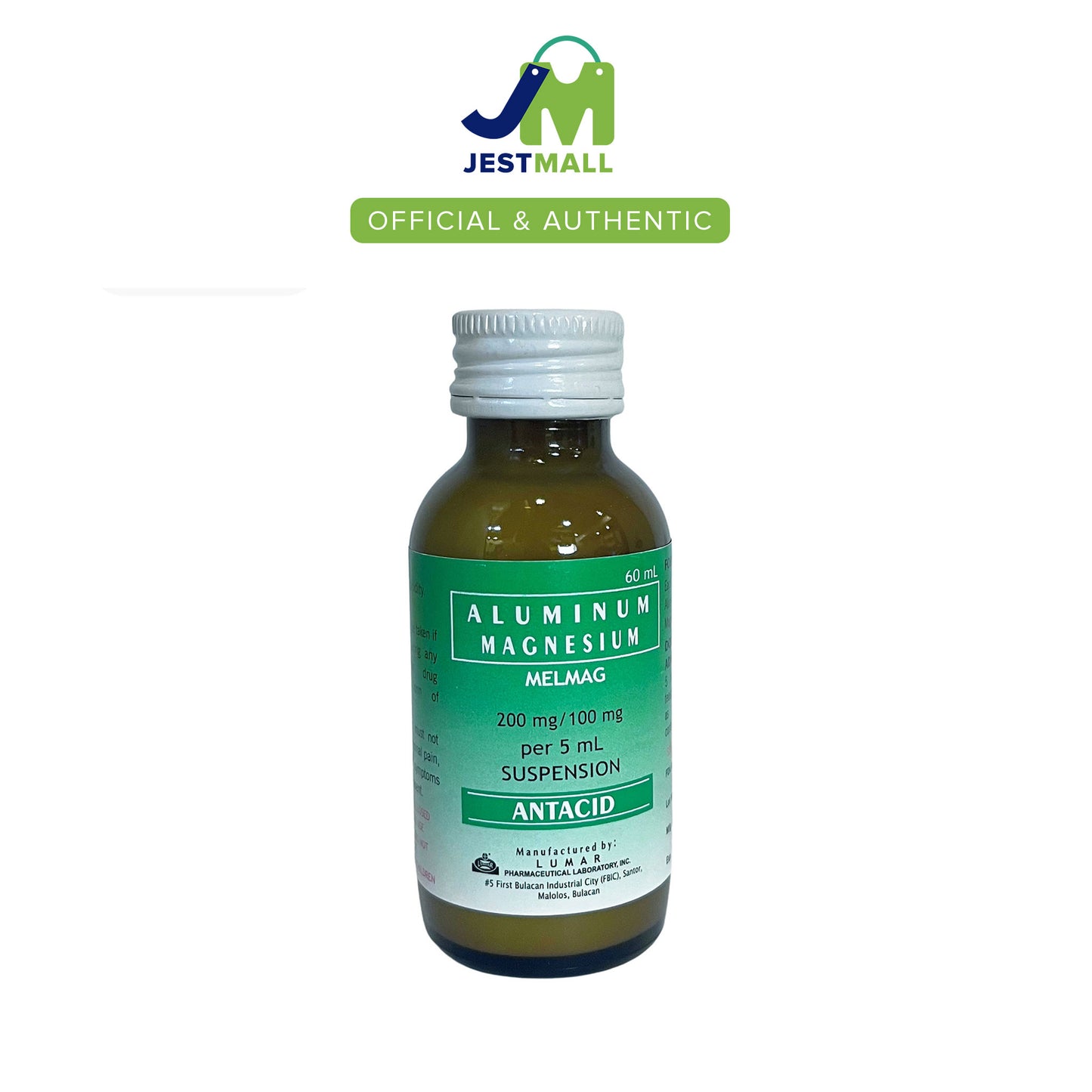 MELMAG Aluminum Magnesium Antacid Suspension Peppermint 60mL bottle