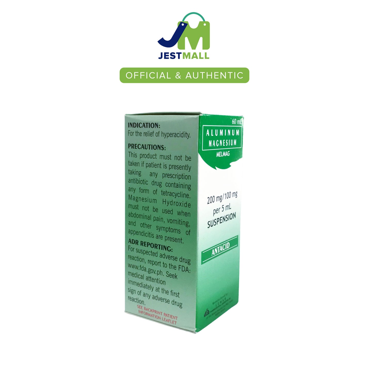 MELMAG Aluminum Magnesium Antacid Suspension Peppermint 60mL bottle