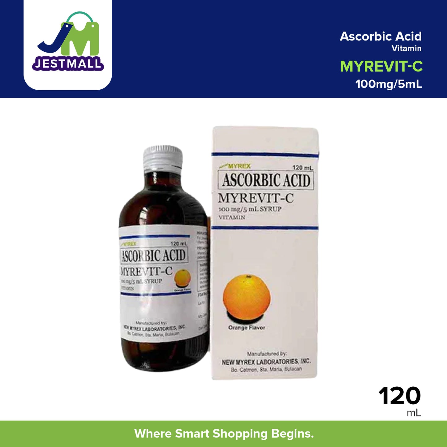 MYREVIT-C Ascorbic Acid Vitamin C Supplement 100mg/5ml Syrup 120ml