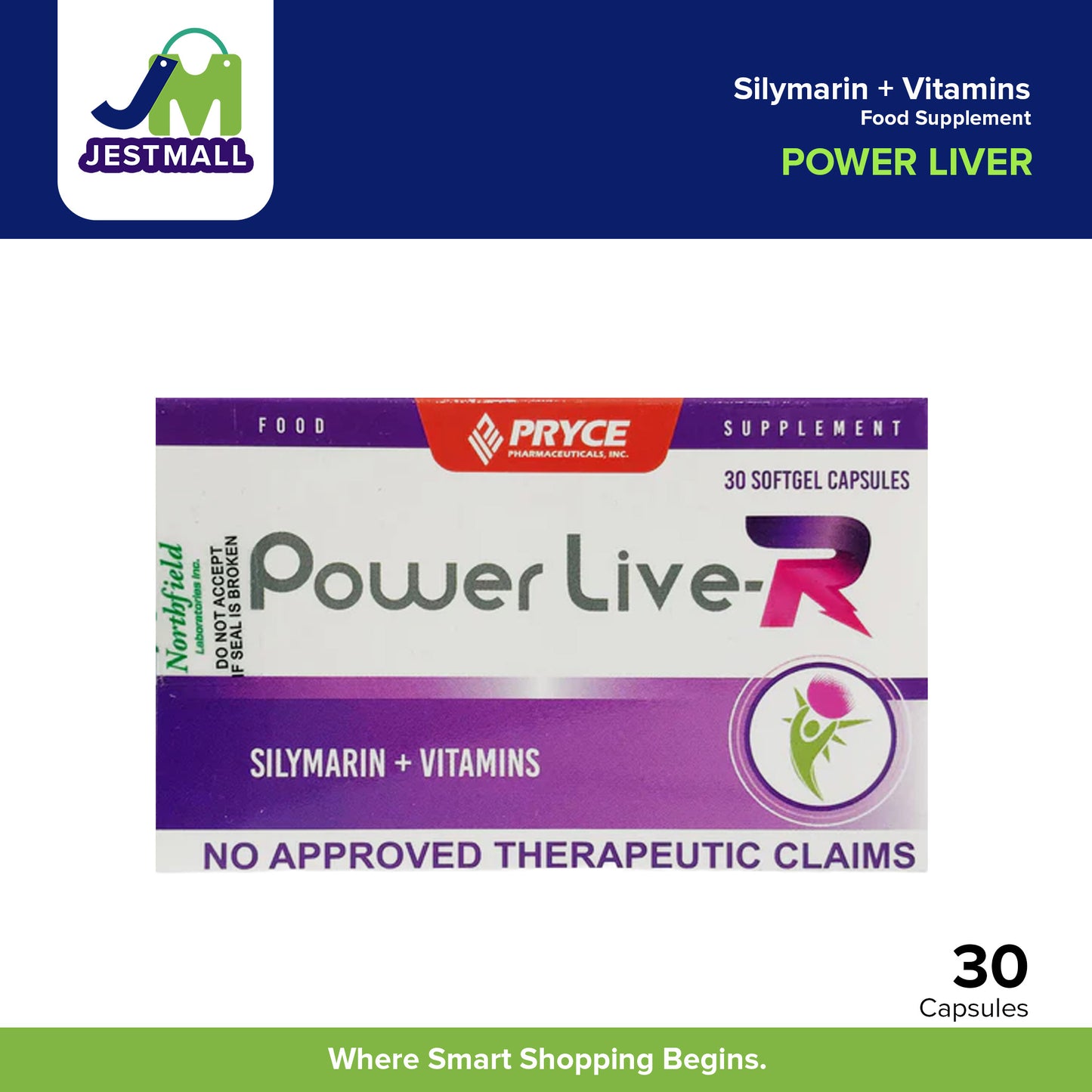 PRYCE POWER LIVER Silymarin + Vitamins Soft Gel Food Supplement Capsule 30's