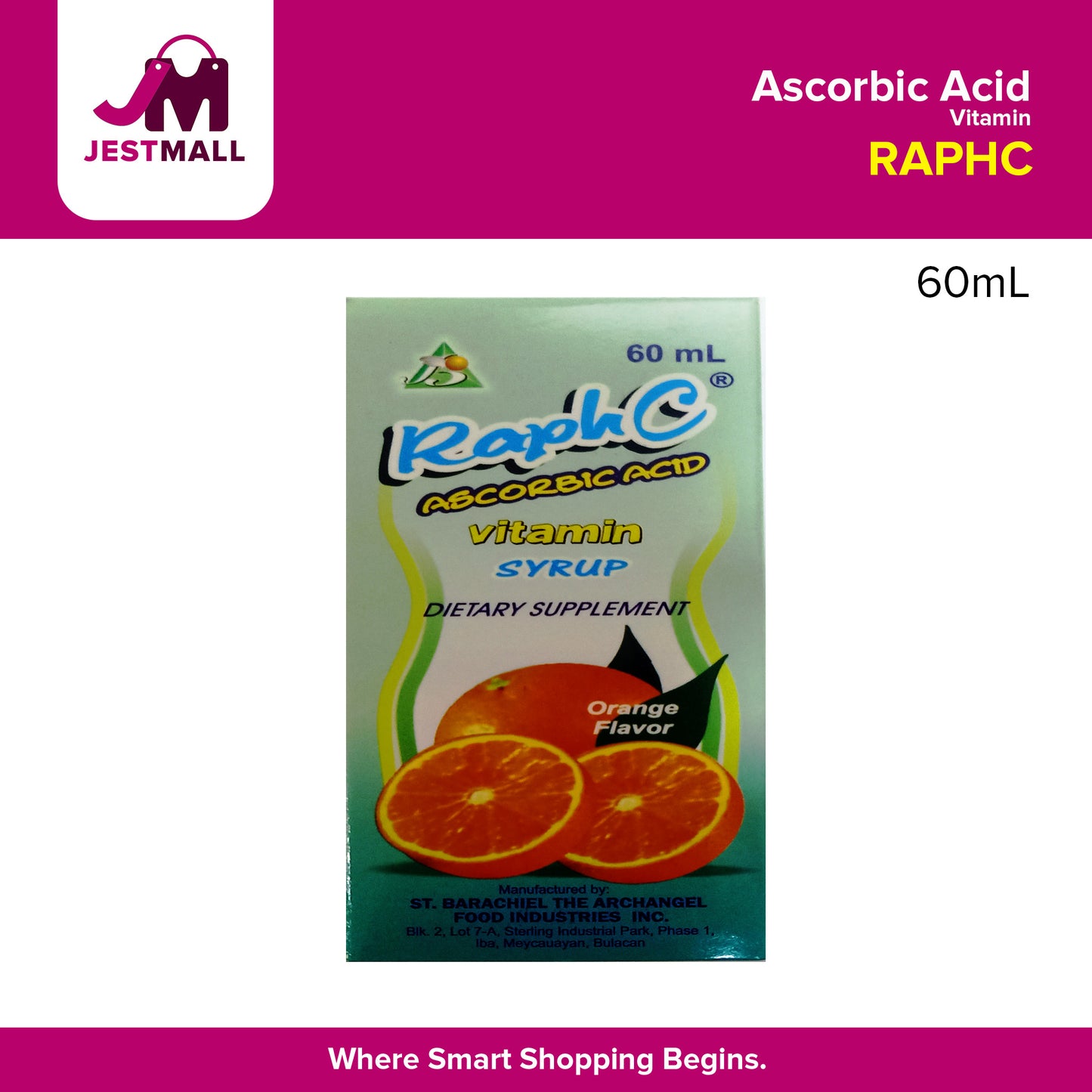 RAPH C Ascorbic Acid Dietary Supplement Syrup 60ml