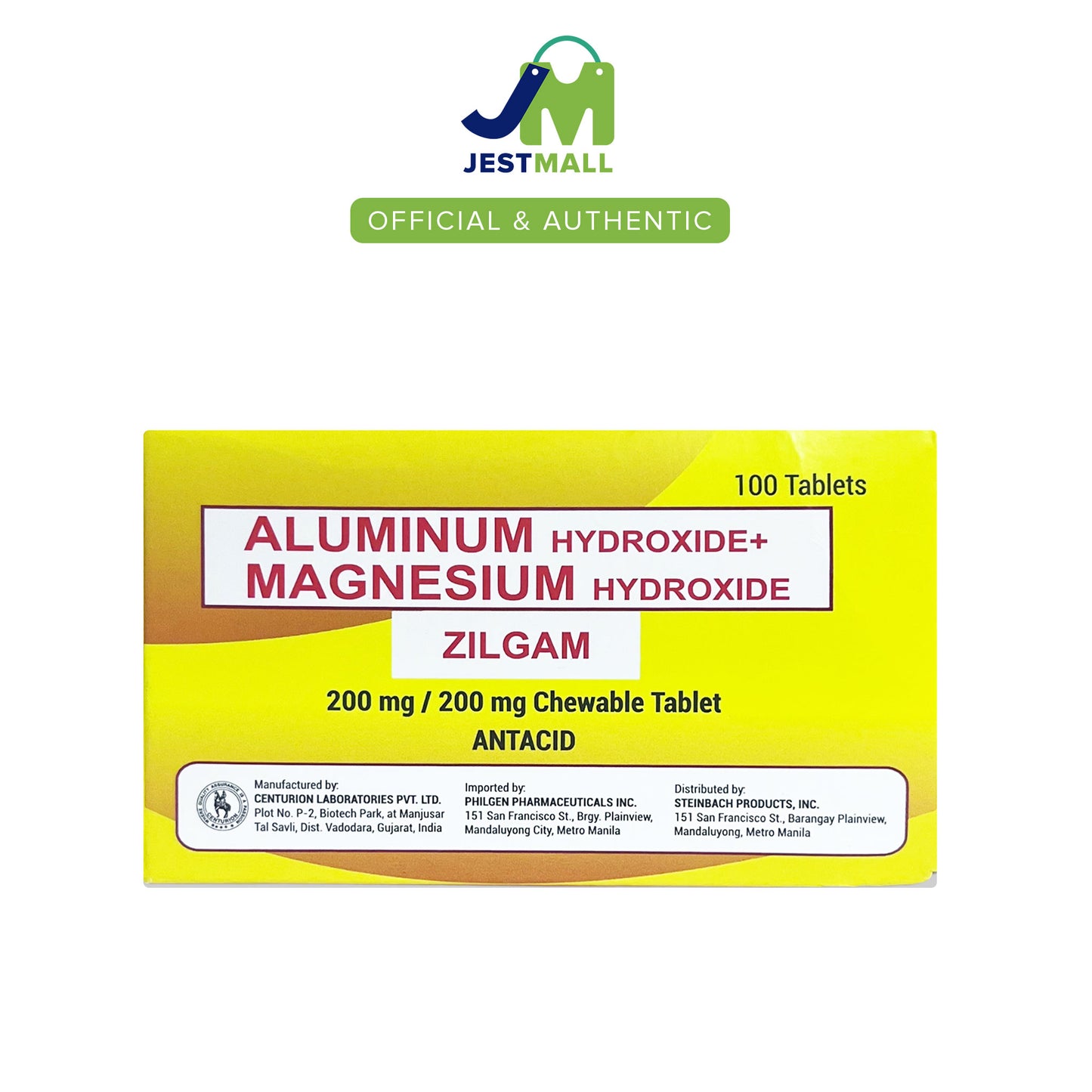 ZILGAM Aluminum Hydroxide + Magnesium Hydroxide Antacid 200mg / 200mg 100s Chewable Tablets – Digestive Support