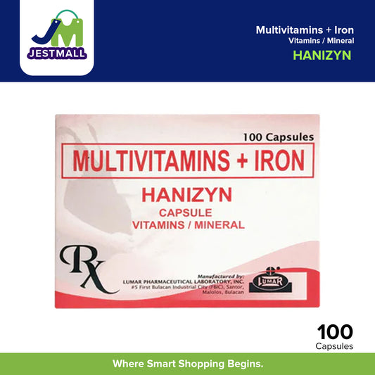 HANIZYN Multivitamins with Iron Vitamin Mineral Capsules 100s