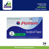 PARTNERS Surgical Tape Hypoallergenic 1/2 inch x 10 yards Roll 24's