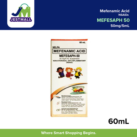 MEFESAPH 50 Mefenamic Acid 50mg/5mL Suspension 60mL