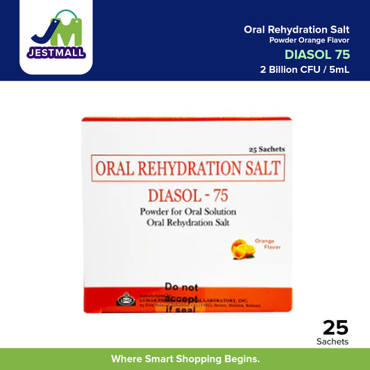 DIASOL 75 Oral Rehydration Salt Powder Orange Flavor Sachets 25s