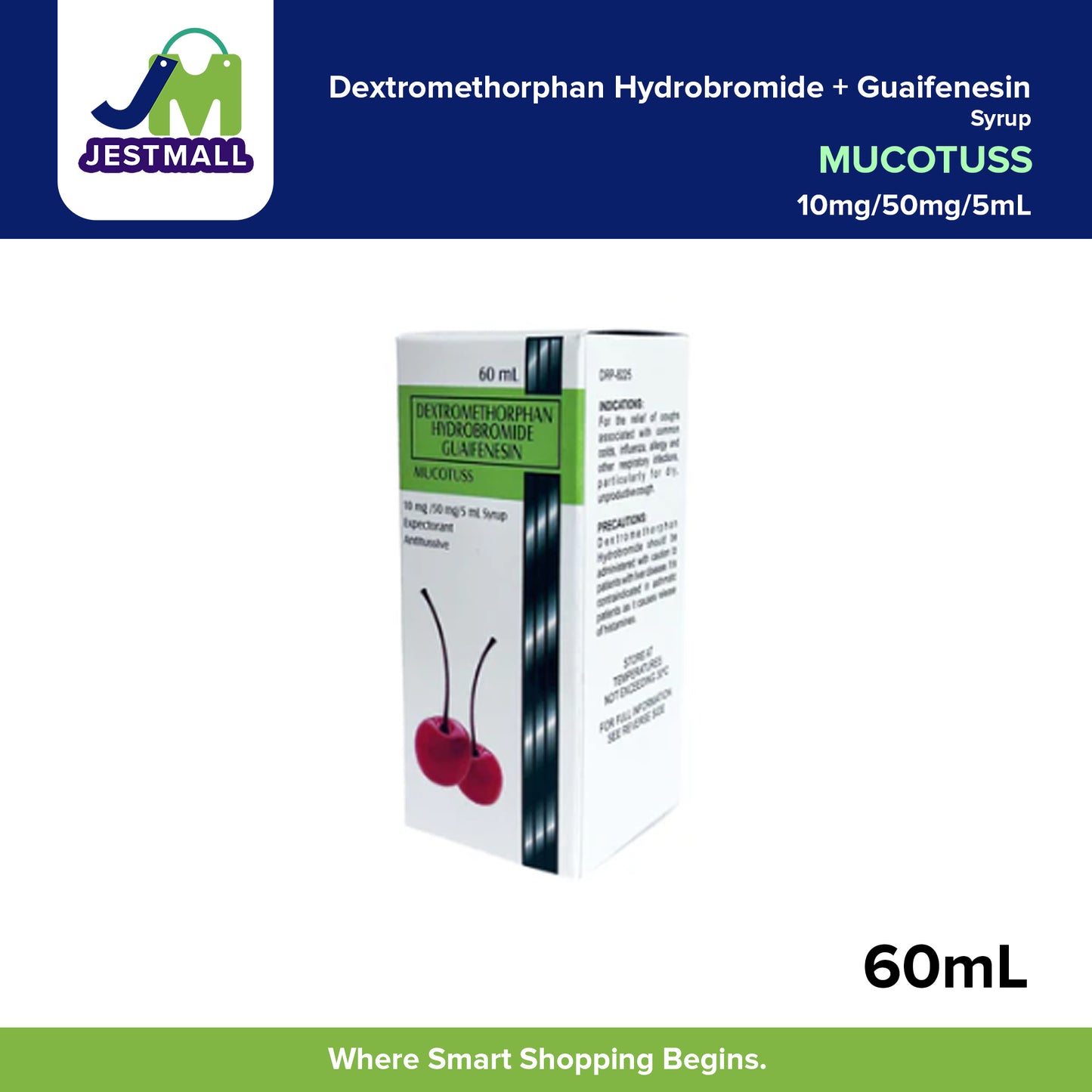 MUCOTUSS Dextromethorphan Guaifenesin Syrup 60mL