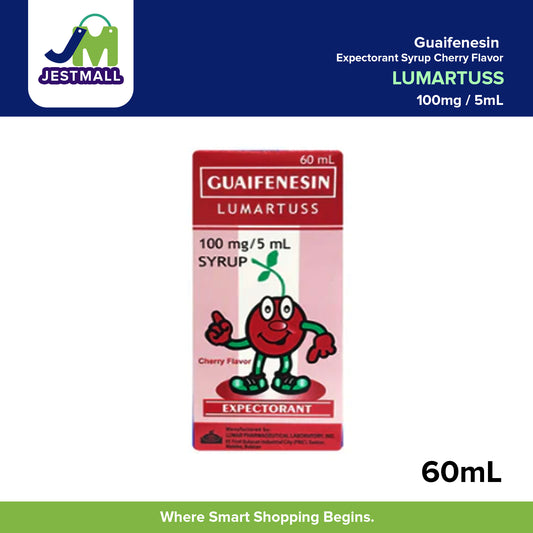 LUMARTUSS Guaifenesin Expectorant Syrup Cherry Flavor 60mL