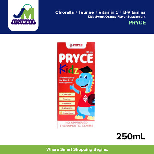 PRYCE Kids Syrup Chlorella Taurine Vitamin C and B-Vitamins Orange Flavor Supplement