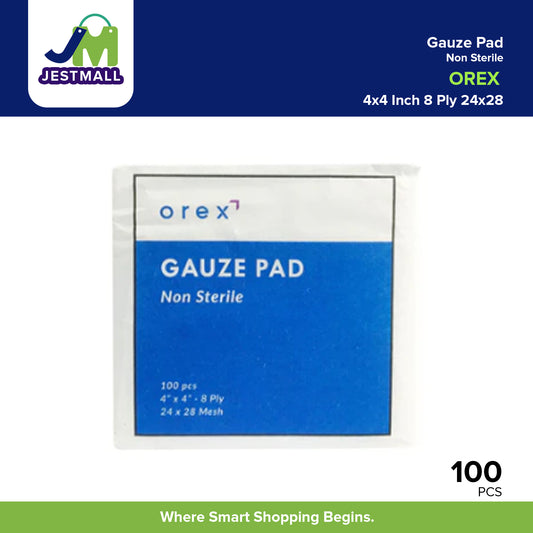 OREX Gauze Pad Non Sterile 4x4 Inch 8 Ply 24x28 Mesh 100pcs