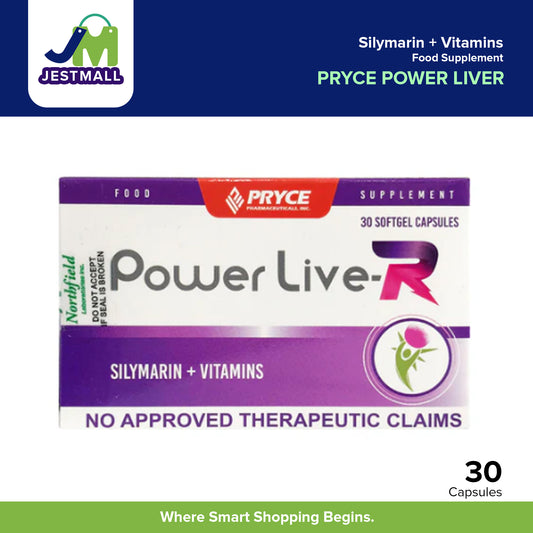 PRYCE POWER LIVER Silymarin with Vitamins Softgel Capsules – 30s