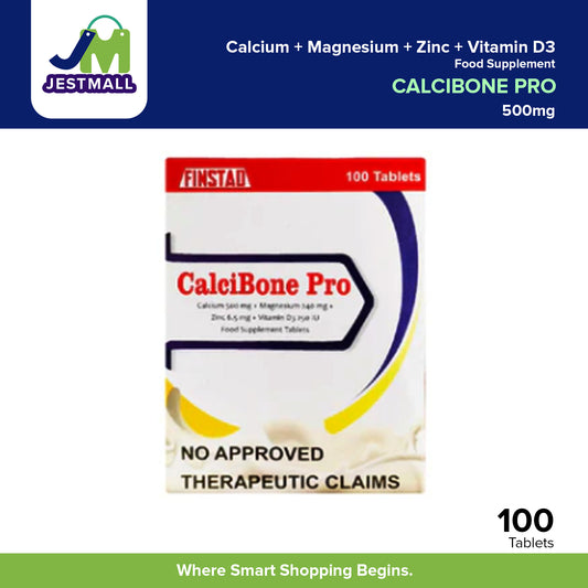 CALCIBONE PRO Calcium, Magnesium, Zinc & Vitamin D3 500mg Wellness Tablets – 100s