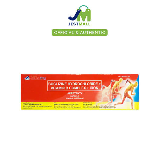 APPETANYX Buclizine Hydrochloride + Vitamin B Complex + Iron Capsule 100's