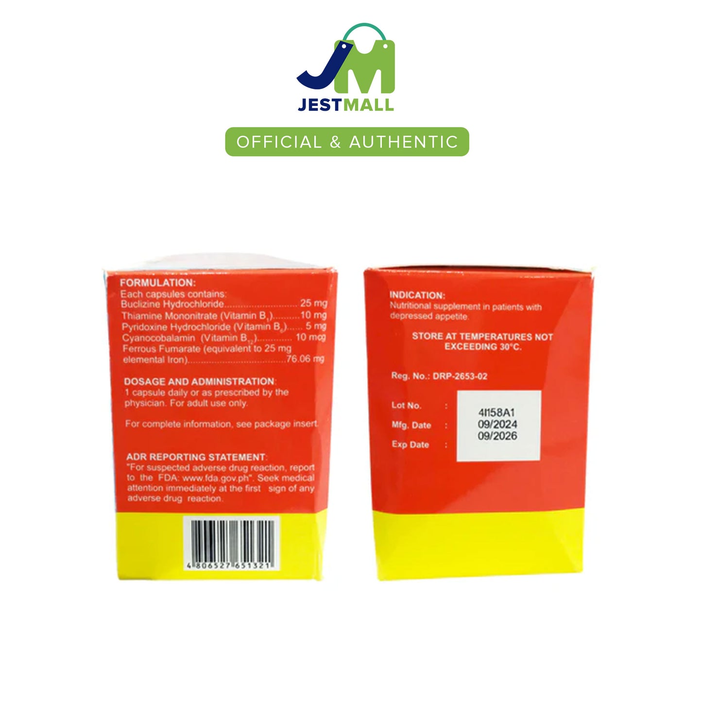APPETANYX Buclizine Hydrochloride + Vitamin B Complex + Iron Capsule 100's