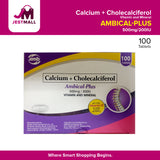AMBICAL PLUS Calcium + Cholecalciferol 500mg/200IU Vitamin And Mineral Tablet 100's