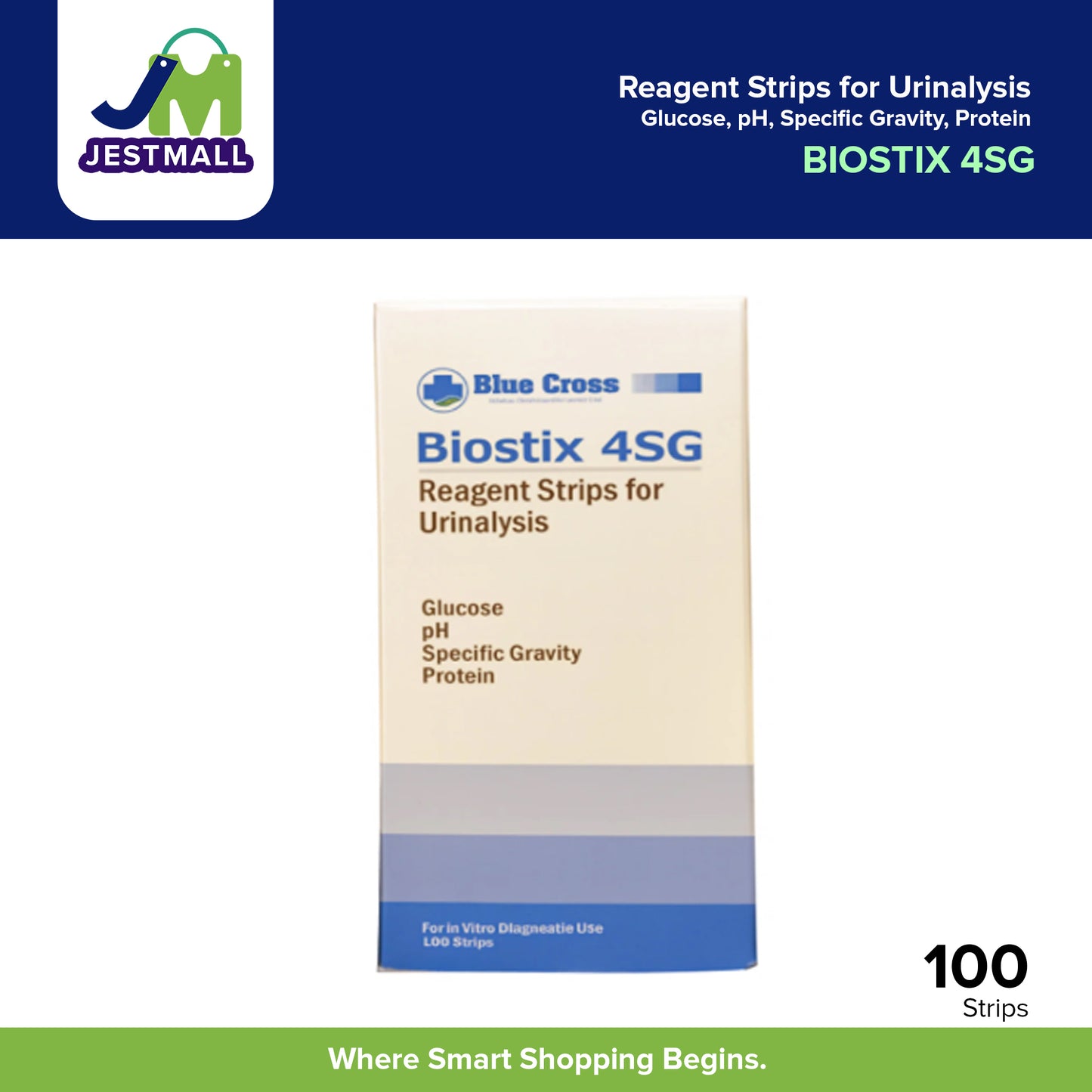 BIOSTIX 4SG Reagent Strips for urinalysis Glucose pH Specific Gravity Protein Strips 100's