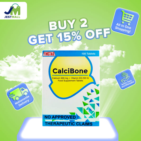 CALCIBONE Calcium 500mg with Vitamin D3 250IU – 100 Tablets for Bone Support
