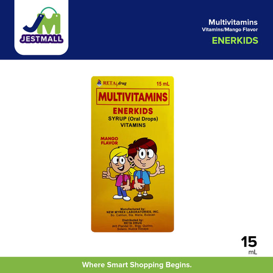 ENERKIDS Multivitamins Syrup Oral Drops Vitamins Mango Flavor 15 mL