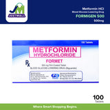 FORMIGEN 500 Metformin HCI 500mg Film Coated Tablet Blood Glucose-Lowering Drug Tablet 100's