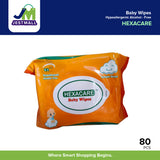 HEXACARE Baby Wipes Straight Shop 13cm x 16cm Sheets 80's