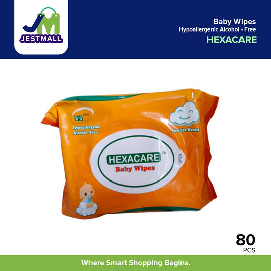 HEXACARE Baby Wipes Straight Shop 13cm x 16cm Sheets 80's