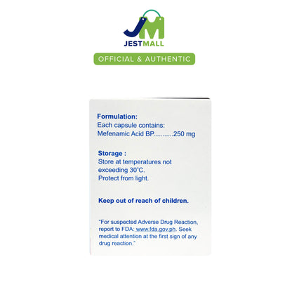 ANALMIN Mefenamic Acid 250mg NSAID Pain Relief Capsules 100s