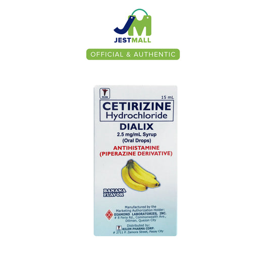 DIALIX Cetirizine Hydrochloride 2.5mg/mL Antihistamine Oral Drops 15mL