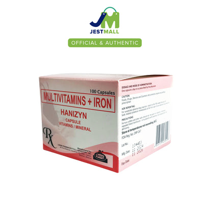 HANIZYN Multivitamins with Iron Vitamin Mineral Capsules 100s