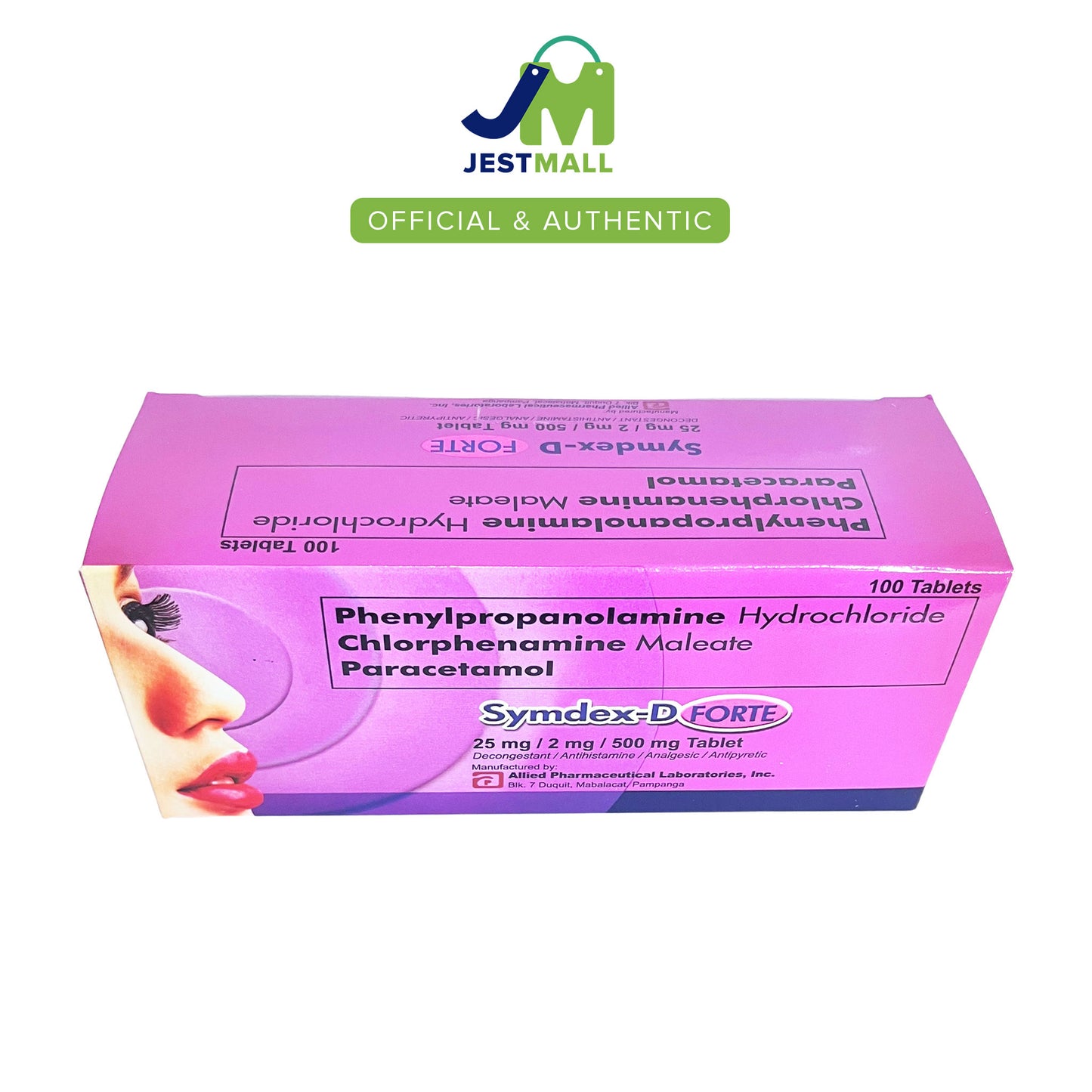 SYMDEX-D FORTE Phenylpropanolamine Hydrochloride Chlorphenamine Maleate Paracetamol 25mg / 2mg / 500mg Decongestant Antihistamine Analgesic Antipyretic Tablet 100's