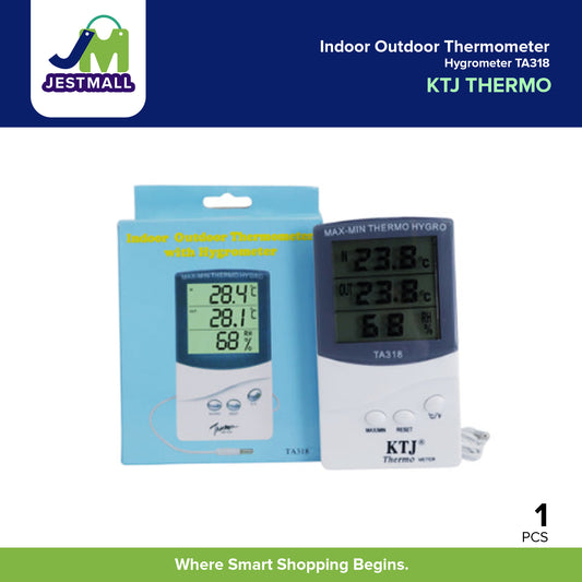 KTJ THERMO Indoor Outdoor Thermometer with Hygrometer TA318