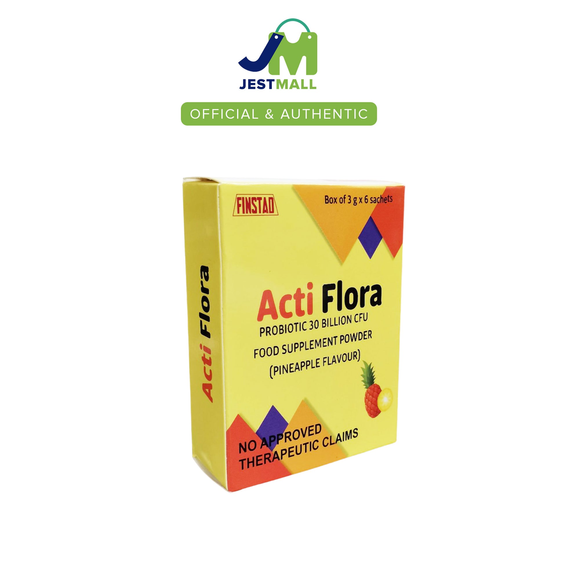 ACTI FLORA Probiotic Supplement 30 Billion CFU pineapple flavor sachets 6s box for digestive balance and daily wellness
