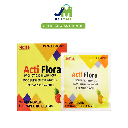 ACTI FLORA Probiotic Supplement 30 Billion CFU pineapple flavor sachets 6s box for digestive balance and daily wellness
