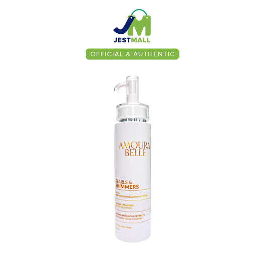 AMOURA BELLE Pearls and Shimmers Whitening Body Lotion SPF50 200mL bottle