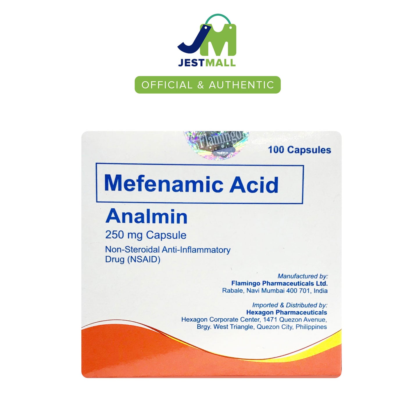 ANALMIN Mefenamic Acid 250mg NSAID Pain Relief Capsules 100s pack