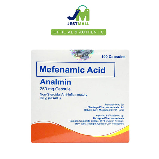 ANALMIN Mefenamic Acid 250mg NSAID Pain Relief Capsules 100s pack