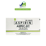 ASPEC-EC Aspirin 100mg 100 Tablets Enteric-Coated Antithrombotic for Heart Health