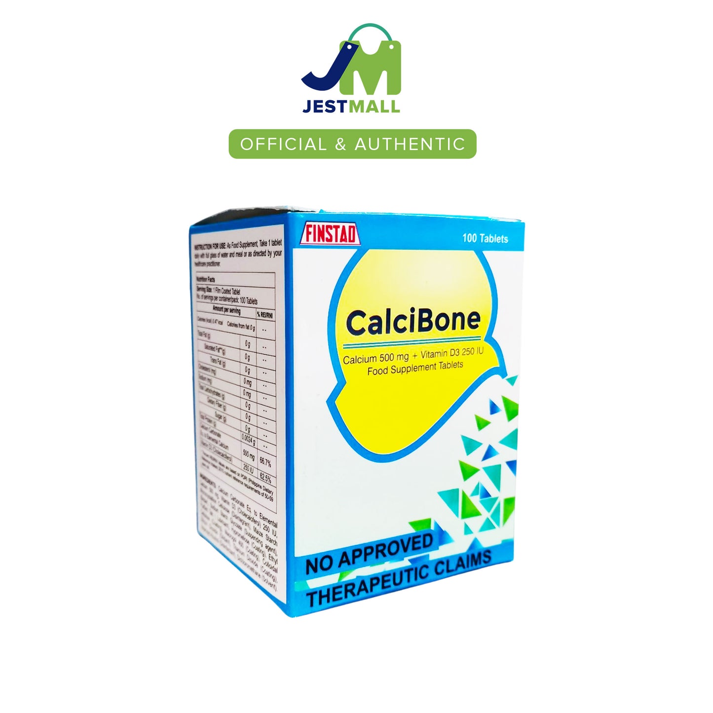 CALCIBONE Calcium 500mg with Vitamin D3 250IU, 100 tablets bottle for daily bone support and calcium absorption