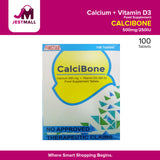 CALCIBONE Calcium 500 mg + Vitamin D3 250 IU Food Supplement Tablets 100's