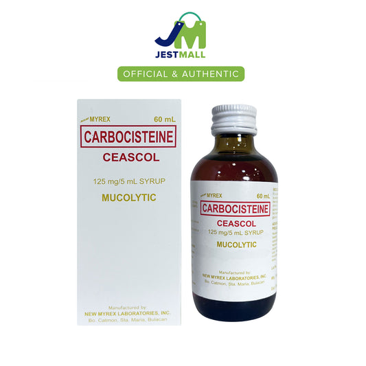CEASCOL Carbocisteine 125mg/4mL Mucolytic Syrup 60mL bottle