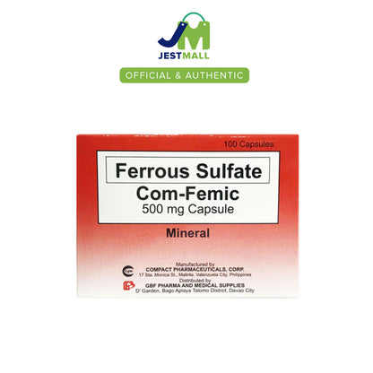 COM-FEMIC Ferrous Sulfate 500mg 100s iron mineral supplement capsules