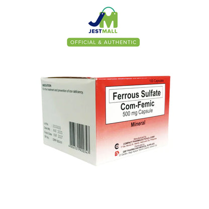 COM-FEMIC Ferrous Sulfate 500mg 100s iron mineral supplement capsules