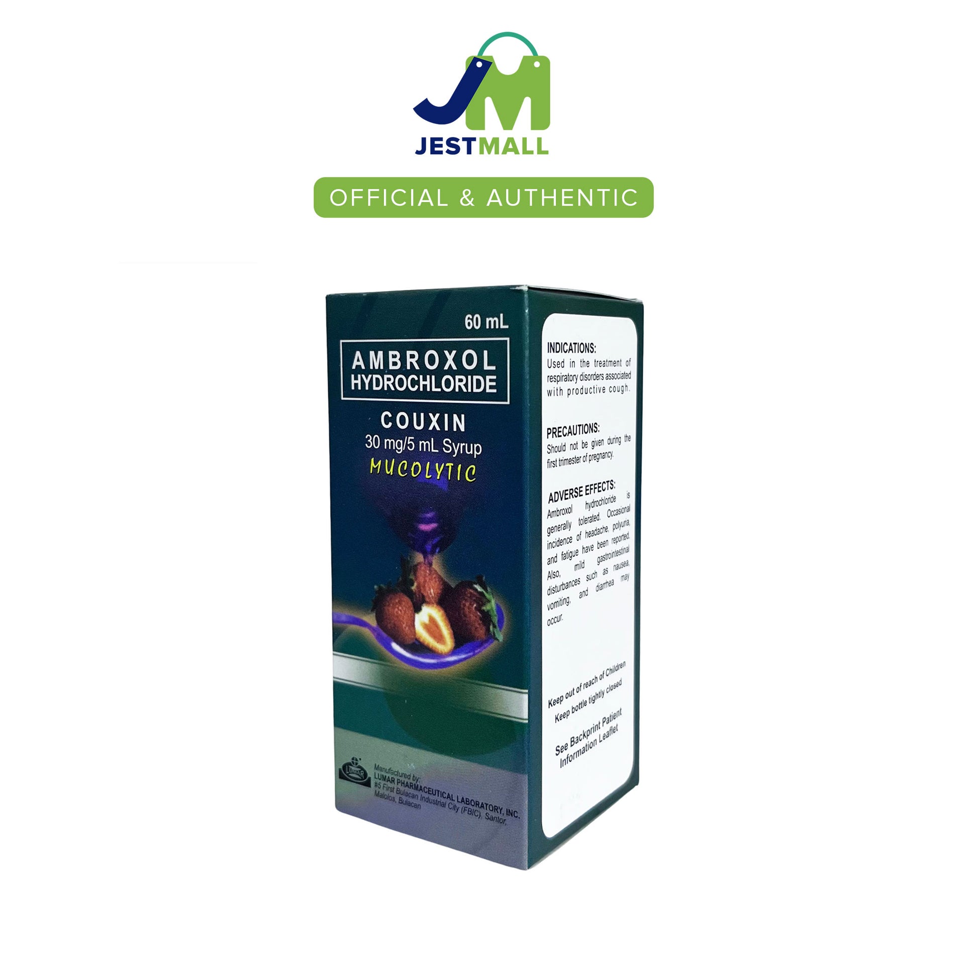COUXIN Ambroxol Hydrochloride 30mg/5mL Mucolytic Syrup 60mL bottle