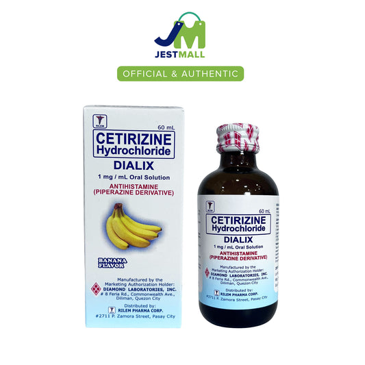 DIALIX Cetirizine Antihistamine Syrup 1mg/mL 60mL bottle