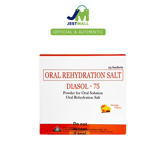 DIASOL 75 Oral Rehydration Salt Powder Orange Flavor Sachets 25s box