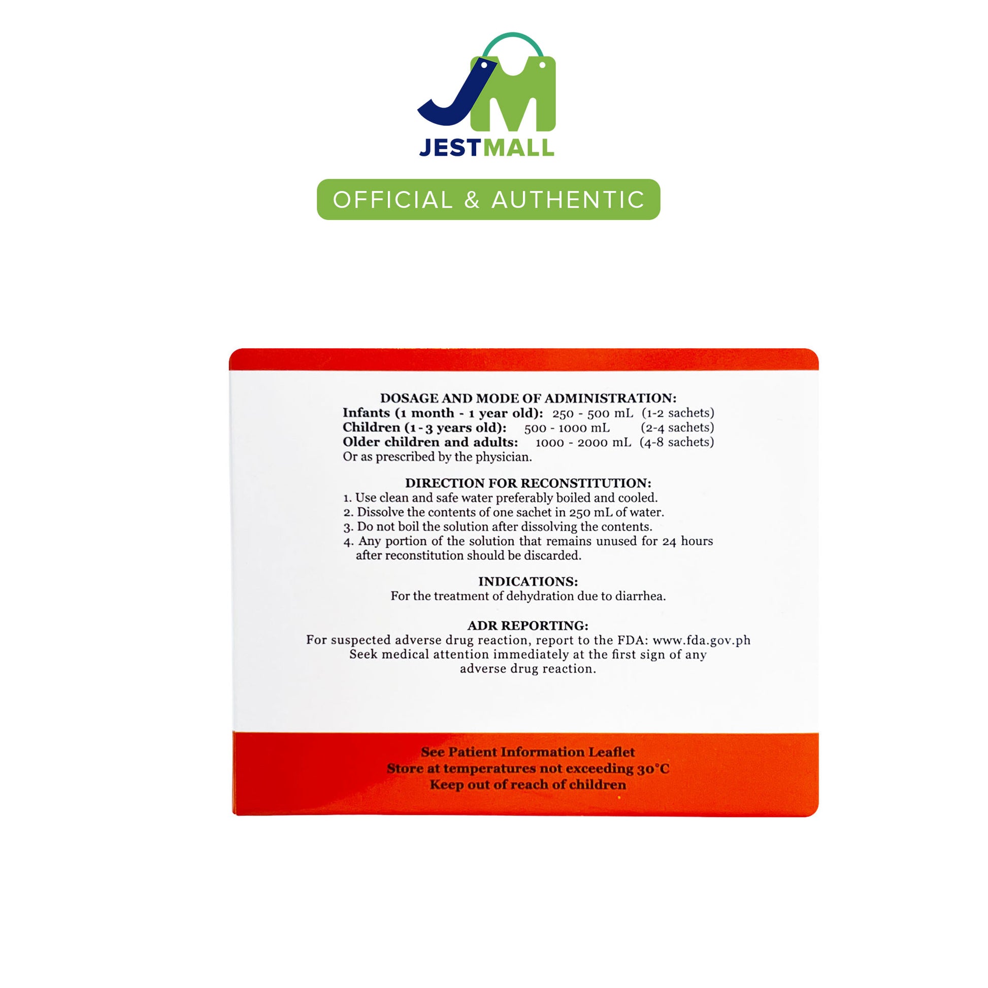 DIASOL 75 Oral Rehydration Salt Powder Orange Flavor Sachets 25s box