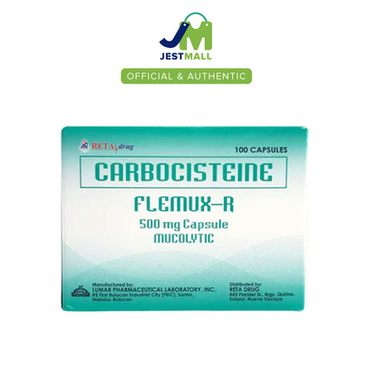 FLEMUX R Carbocisteine 500mg Mucolytic Capsules 100s pack